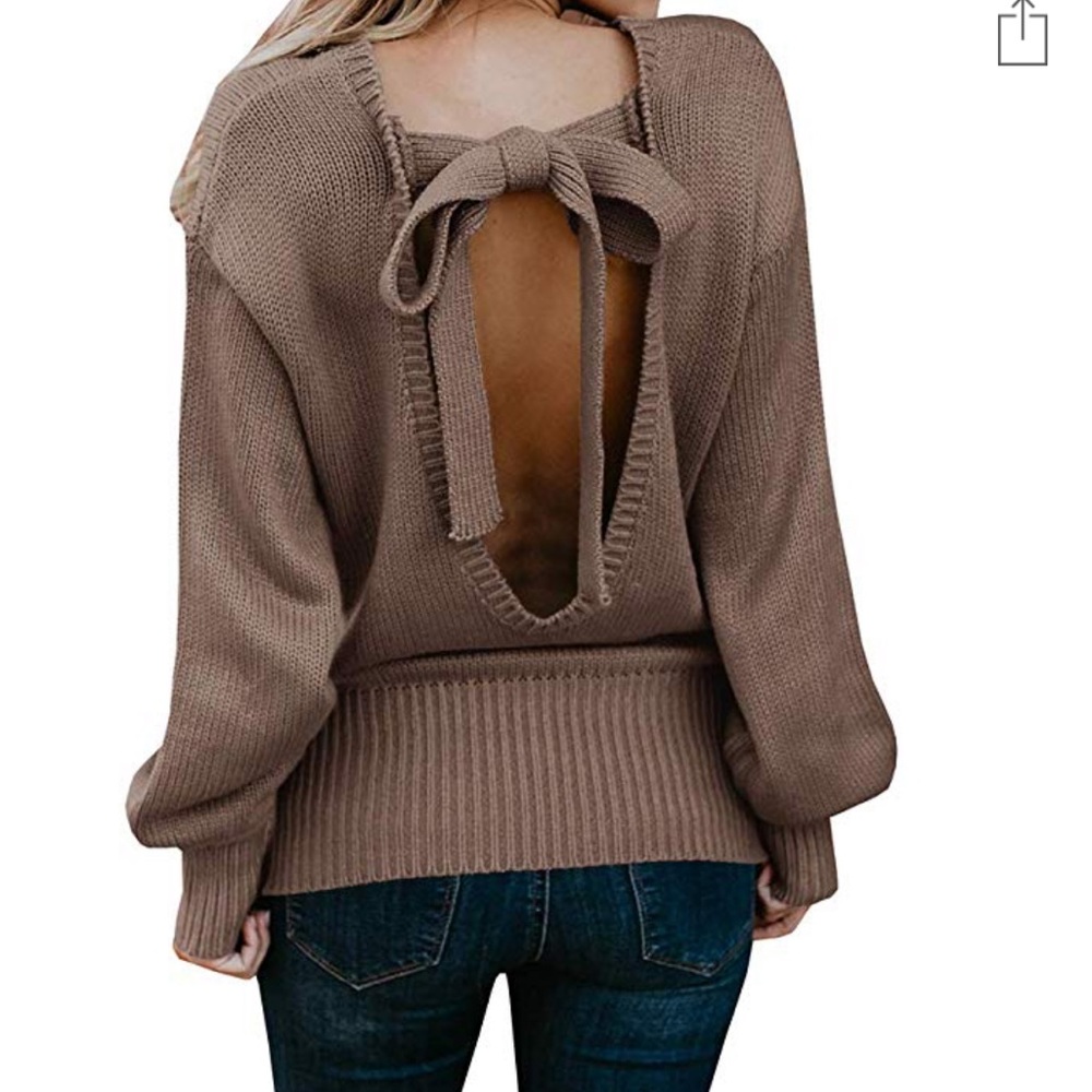 Backless Sweater - Khaki